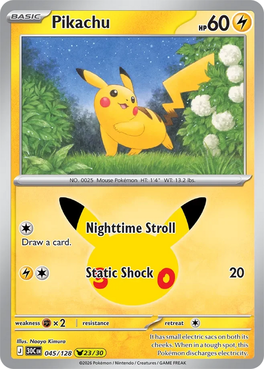 Pokémon TCG: 30th Celebration — Pikachu 45/128