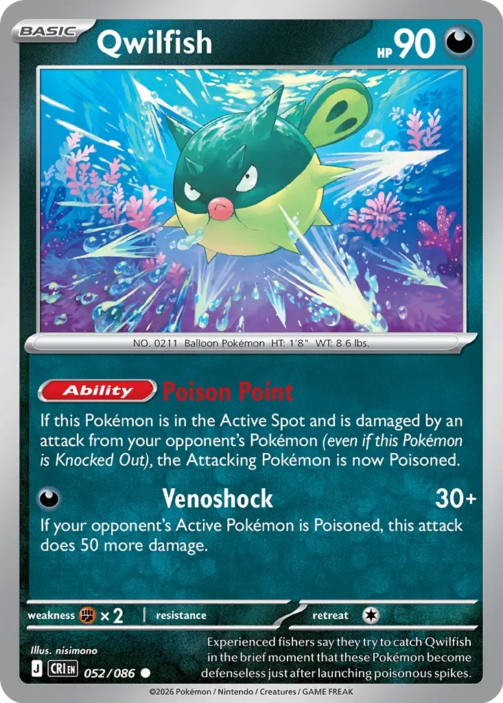 Pokémon TCG: Chaos Rising — Qwilfish 52/086