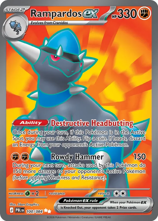 Pokémon TCG: Pitch Black — Rampardos ex 100/084