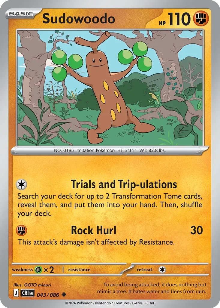 Pokémon TCG: Chaos Rising — Sudowoodo 43/086