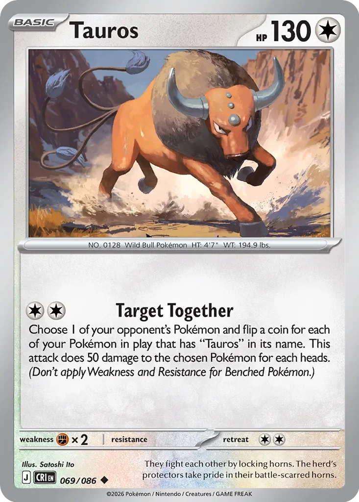 Pokémon TCG: Chaos Rising — Tauros 69/086