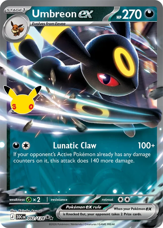 Pokémon TCG: 30th Celebration — Umbreon ex 92/128