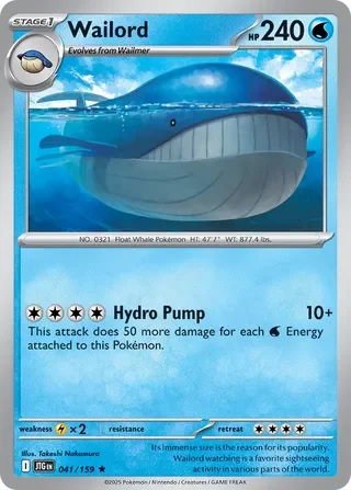Pokémon TCG: Journey Together — Wailord 41/159