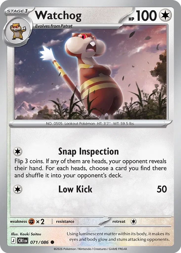 Pokémon TCG: Chaos Rising — Watchog 71/086