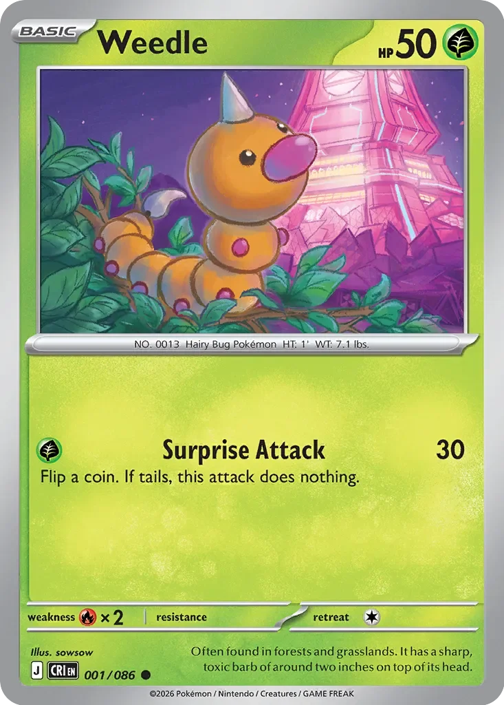 Pokémon TCG: Chaos Rising — Weedle 1/086