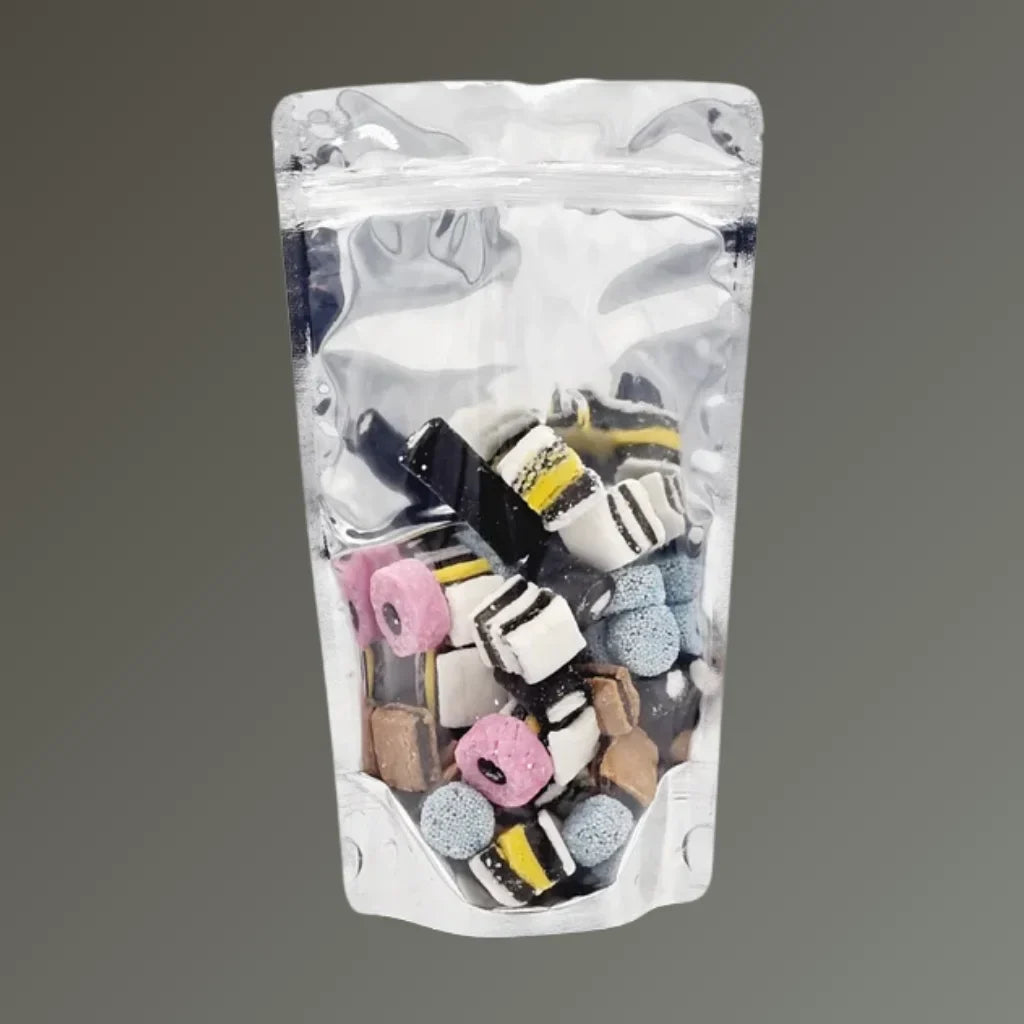 Clear Front Chrome Back Resealable Stand Up Pouches 180x290mm (Pack of 100)